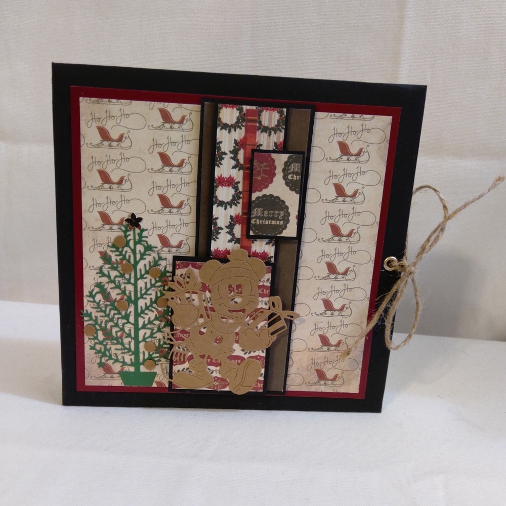 Handcrafted - Mickeys Christmas theme handmade Photo Album. 7x7x1